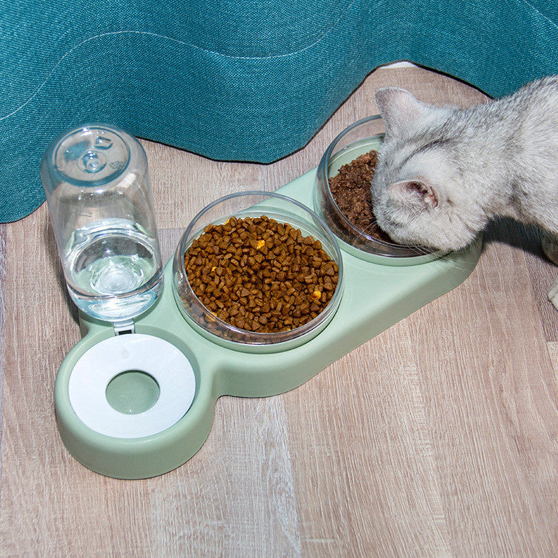 Cat Food Bowl With Water Fountain