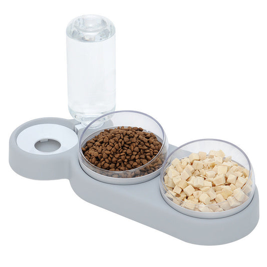 Cat Food Bowl With Water Fountain