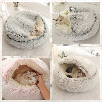 Warm Plush Cat Sleeping Bed