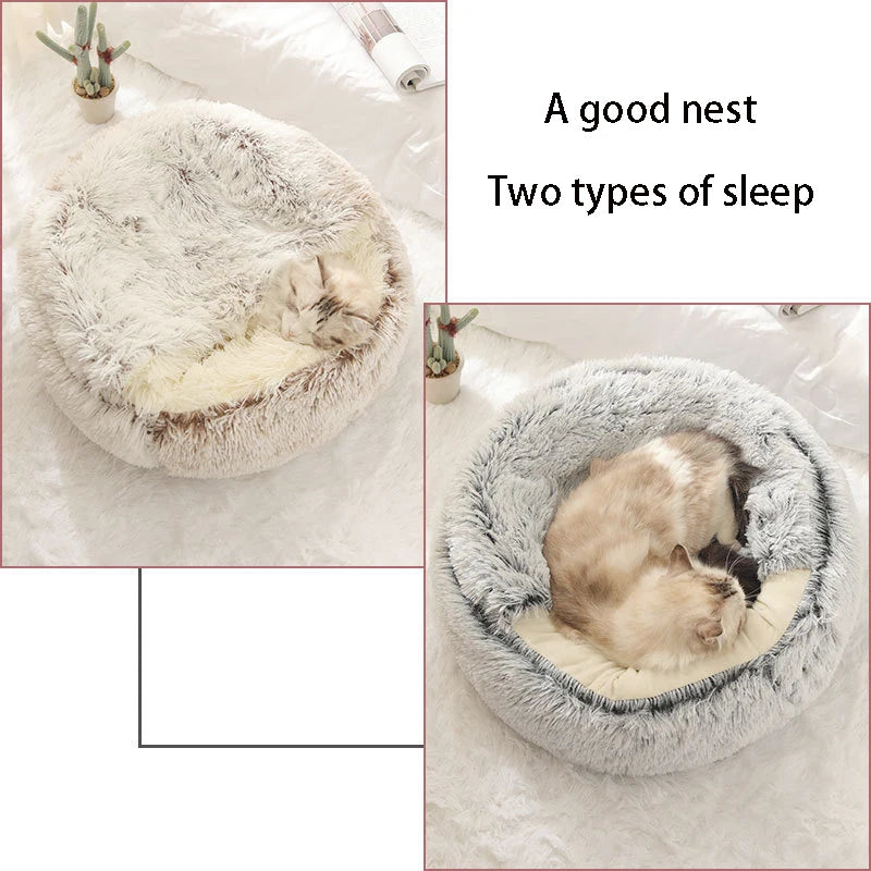 Warm Plush Cat Sleeping Bed