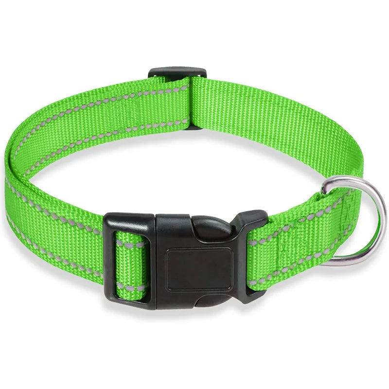 Reflective Dog Collar Strap With Adjustable Safety Rope