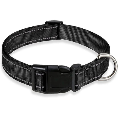 Reflective Dog Collar Strap With Adjustable Safety Rope