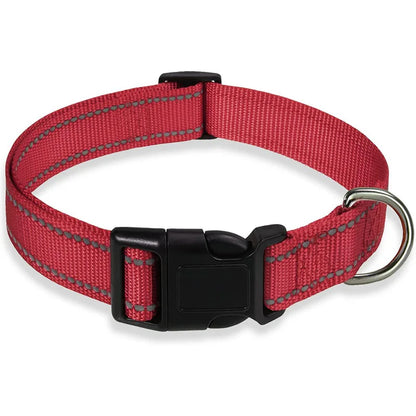 Reflective Dog Collar Strap With Adjustable Safety Rope