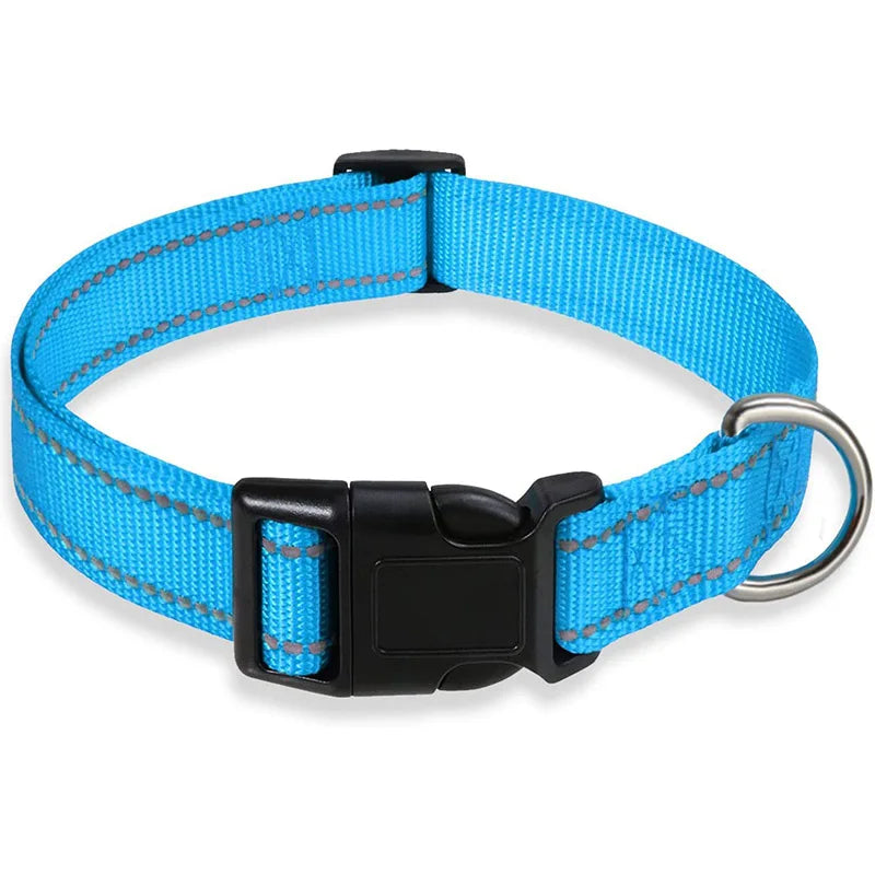 Reflective Dog Collar Strap With Adjustable Safety Rope