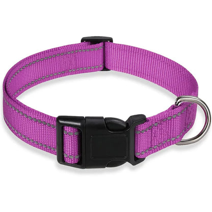 Reflective Dog Collar Strap With Adjustable Safety Rope