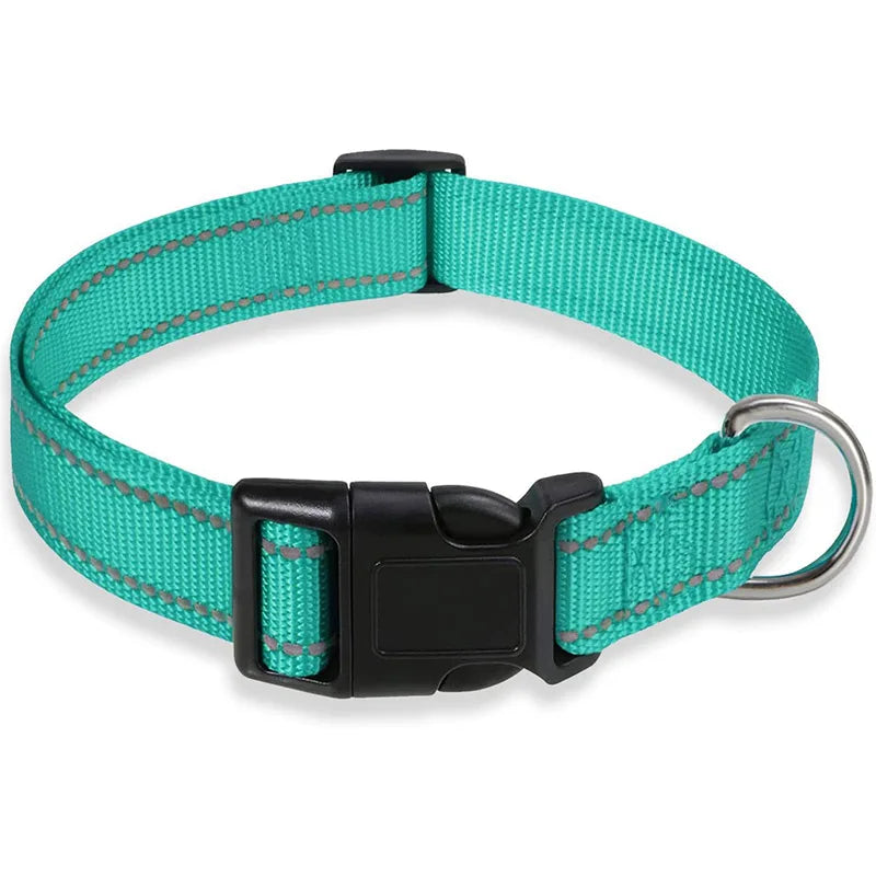 Reflective Dog Collar Strap With Adjustable Safety Rope