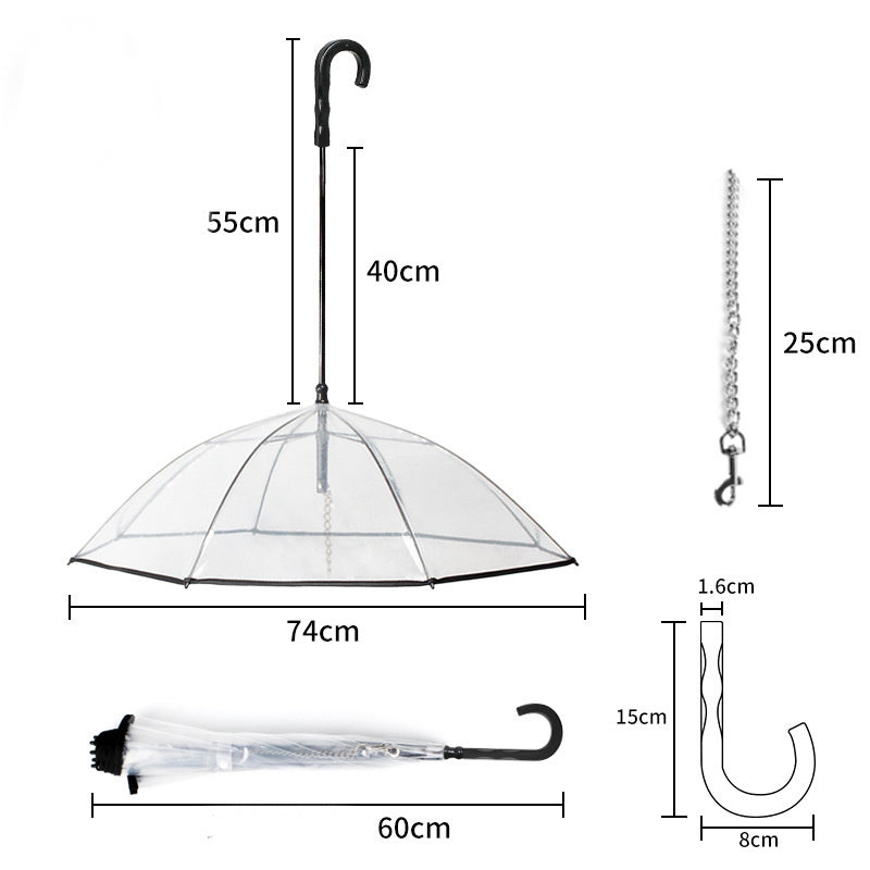 Transparent Umbrella With Traction Chain