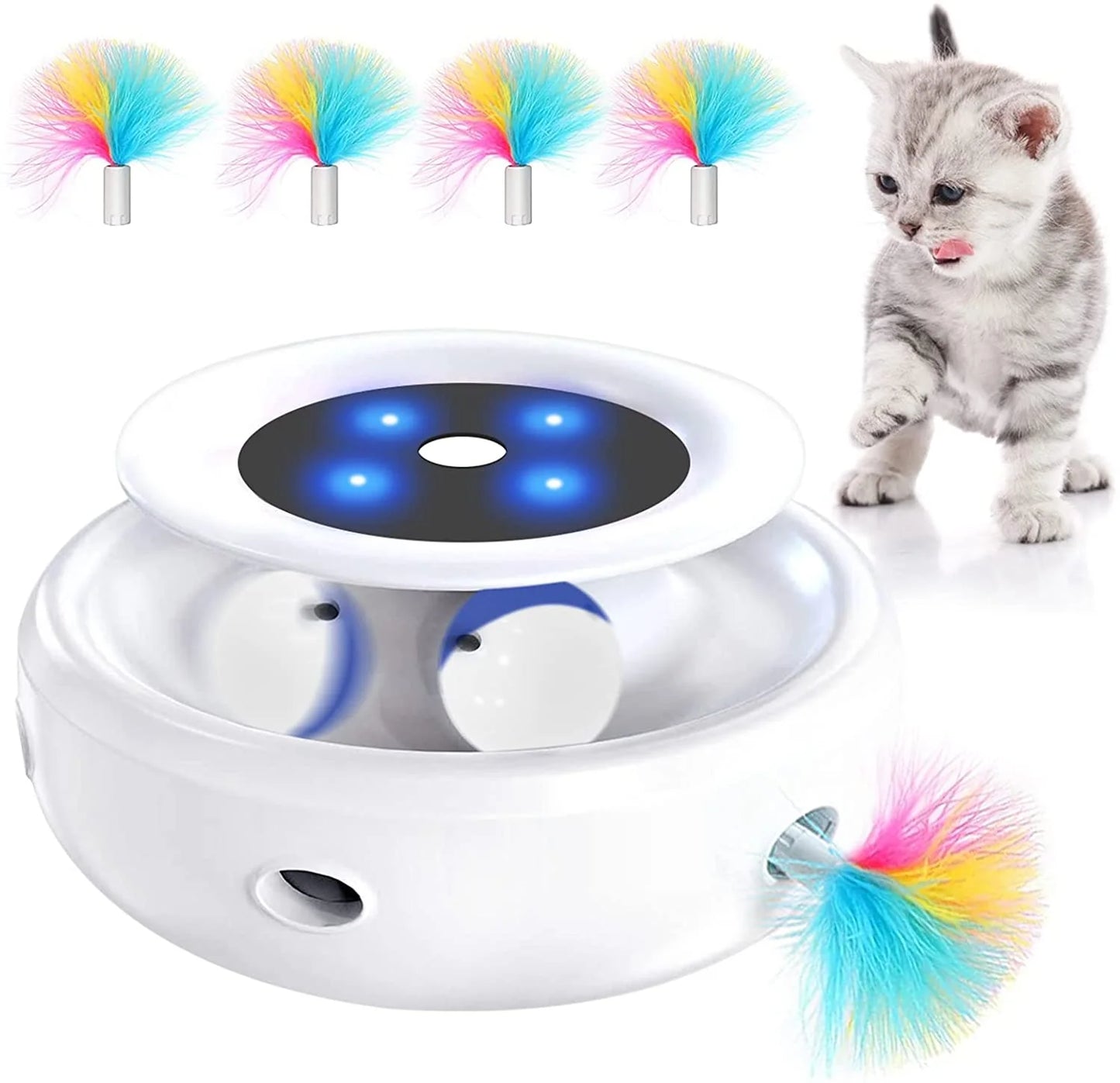 Rotatable 360° 2-in-1 Feather Fun Toy